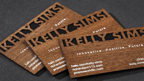 custom wood business cards